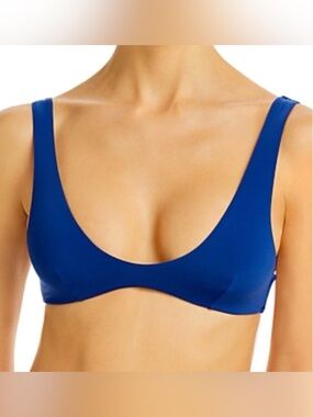 Haight Women’s Juliana Triangle Bikini Top, Blue, Size Small, MSRP $119